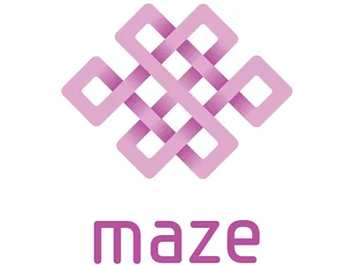 Maze Logo Design branding identity design infinite knot karma logo logo design pink