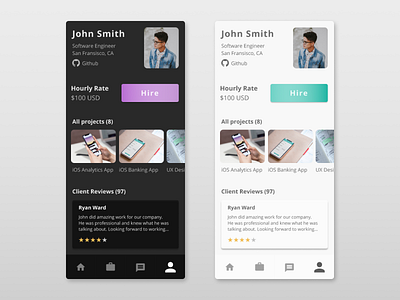 User Profile - Daily UI 006 mobile mobile profile portfolio card portfolio design profile card user