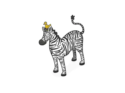 Best Pals 2d branding colours design duck illustration illustrator isometric logo vector zebra