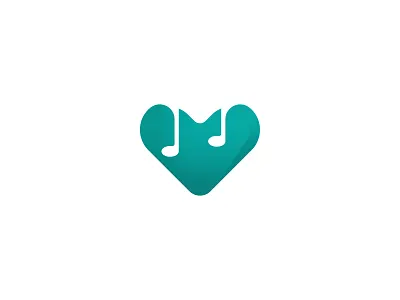 Music Love Logo Concept blue design heart beat heart logo logo love m letter minimal music musica passion