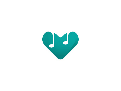 Music Love Logo Concept blue design heart beat heart logo logo love m letter minimal music musica passion