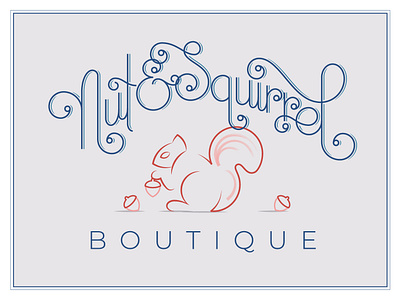 Nut Squirrel Brand Identity acorn animal brand branding children clothing design hand lettered handlettering icon identity illustration illustrator lettering logo nut squirrel type typography vector