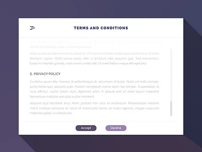 Daily UI Challenge #089 - Terms of Service accept dailyui decline design layout scrollbar terms of service typography uidesign uidesigner uiux uiuxdesign userinterface uxdesign uxdesigner web webapp webdesign webpage website