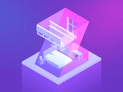 36 Days Z 3 color 36days z 36daysoftype 36daysoftype 05 beauty bed dream illustration isometria isometric letter z perspective pink purple sweet dreams sweet type types typography window z