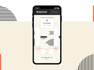 Wurstfest Beer Tkt abstract app beer beer art beerfest fall fesitval interaction layout mobile oktoberfest pitcher shapes ticket ui ux wallet wurstfest