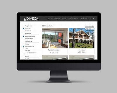 Website - Diveca Real State branding design interface logo minimal minimalism responsive type ui ux ux ui web webdesign website