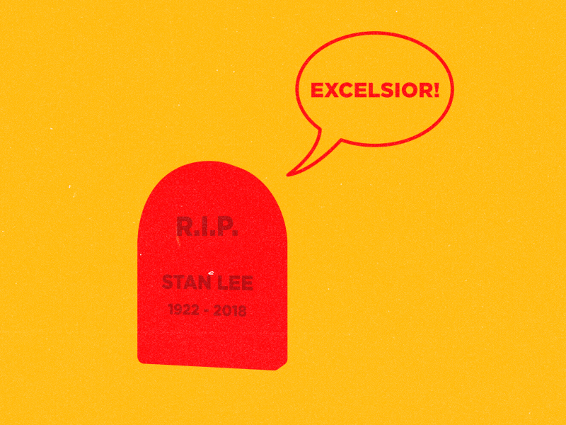 R.I.P. STAN LEE adobe after effects animation comics excelsior gif marvel mograph motion rip slan lees death stan lee