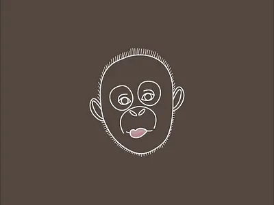 Orang Utan Child animal artline borneo human icon icondesign indonesian lineart orangutan sketch social