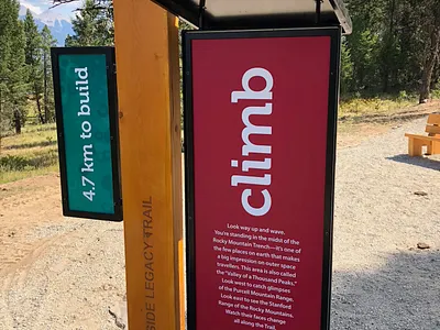 Legacy Trail digital print metal sign signage welding wood