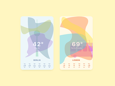 Daily UI 037 / Weather 037 app berlin daily100 dailyui dailyui037 dailyui37 lisbon minimal temperature ui user interface weather