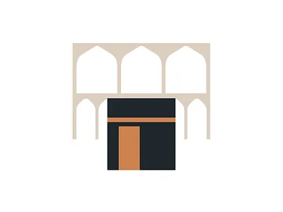 Makkah architechture design flat icon illustration makkah mecca minimal vector