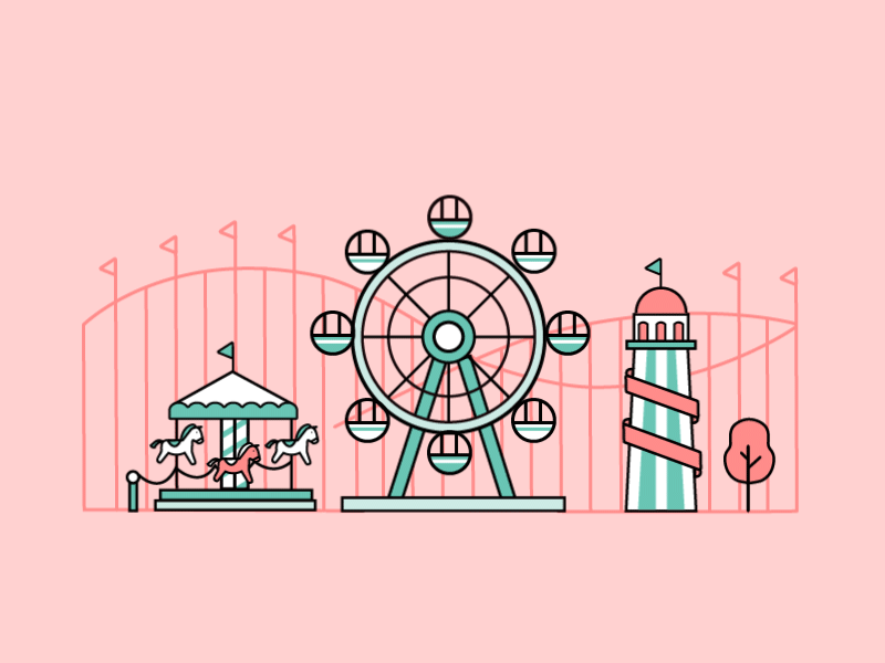 Theme Park after effects animation animation design illustration illustrator