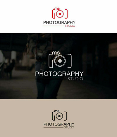 MS photography studio minimalist logo design