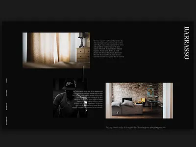 Barrasso Furniture Website adobe xd black black and white branding clean creative dark fashion furniture website interface interior decor website minimal photography type typography ui ux web web design website