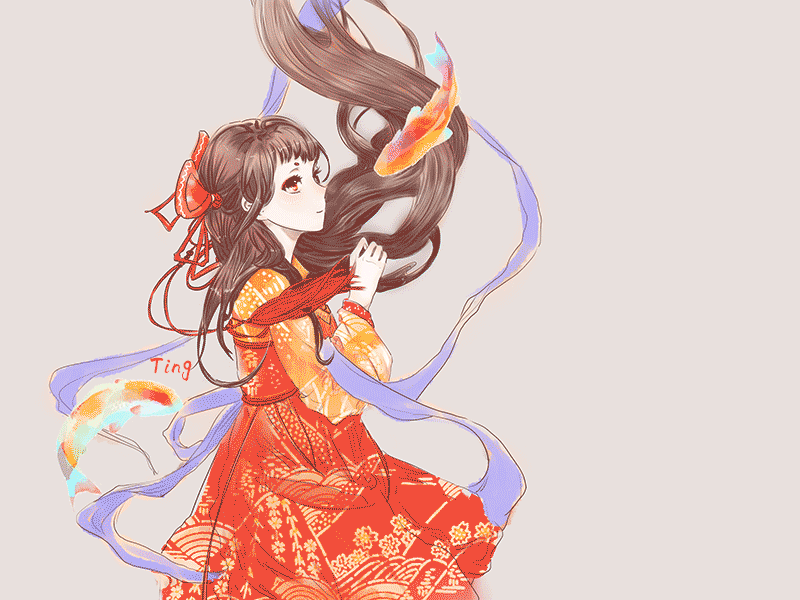 Lucky charm, you. china country fish illustration love lucky practice