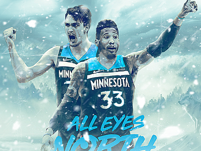 NBA Poster Series: Dario Saric & Robert Covington 76ers basketball behance creative design dario saric graphic design hoops minneapolis minnesota timberwolves nba nba poster philadelphia photo manipulation photoshop robert covington snow sports sports design sports poster timberwolves