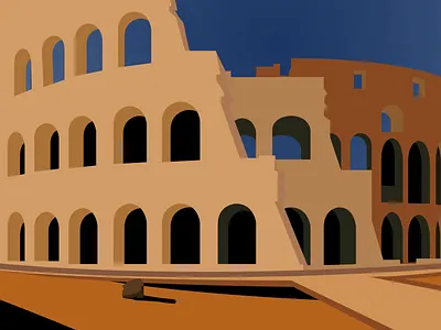 A class project: Colosseum (Up-Close) colosseum design fun illistration illustrator logo poster project typography vecto