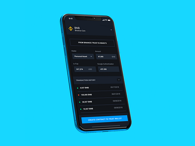 Binance Trust Wallet Concept binance bitcoin blue cryptocurrency financial financial app fintech stock stock exchange trust wallet