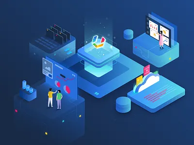 2.5d Data Platform 2.5d illustration