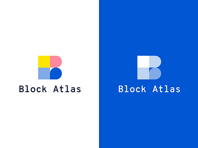 Blockatlas Logo blockchain blue branding bright colourful cryptocurrency design geometric logo
