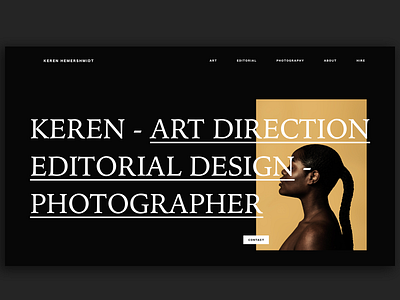 Keren Hemerschmidt Website adobe xd black black and white blog clean dark fashion interface minimal personal site photography portfolio portfolio website typography ui ux web web design website xd