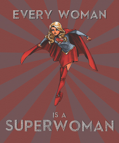 every women is a superwoman design flat illustration vector