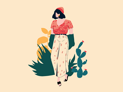 Walk on the wild side caktus character fashion girl girl power illustration jungle plant plants vector woman women