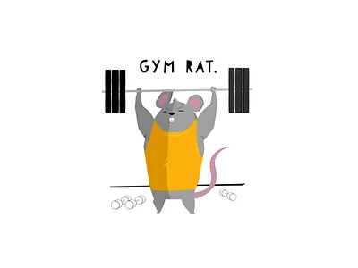 GYM RAT. cute art debut digital art digital artist digital illustration dribbble dribbbler dribbblers gubsly gubslyart gym instagram procreate procreate pocket promote promotion pun recent redbubble store