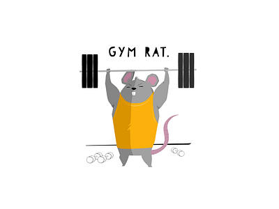 GYM RAT. cute art debut digital art digital artist digital illustration dribbble dribbbler dribbblers gubsly gubslyart gym instagram procreate procreate pocket promote promotion pun recent redbubble store