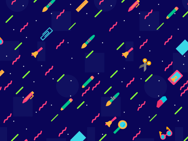 School_Pattern 2d 2d animation after affects animation cinema 4d cycle element 3d extrude flat gif mograph motion motion design pattern school shape animation stationery vector