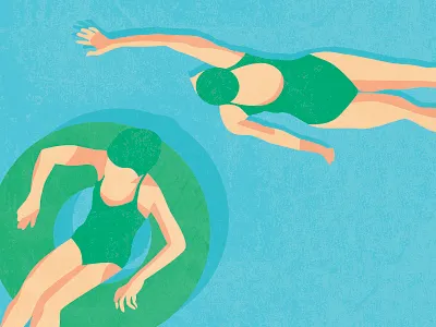 Tesco Magazine - Happy Rituals artist artwork bright colour colourful conceptual illustration digital digital art digital illustration drawing editorial editorial illustration graphic graphic art graphic design illustration illustrator photoshop swimming swimming pool