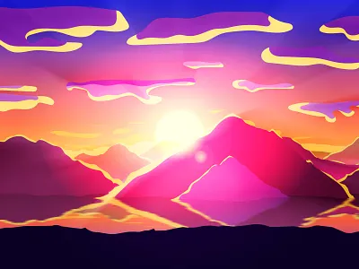 Valley abstract colorful concept design idea illustration inspiration photoshop poster simple trend