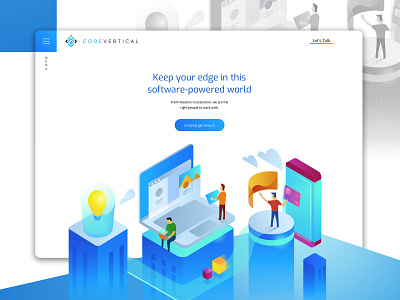 Code-Vertical Website Design branding design identity design illustration isometric illustration startup ui ux vector