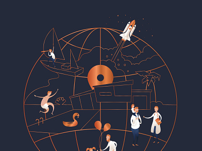 This how the story should end branding bronze circle finance business illustration vector vector illustration