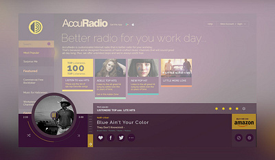 Accuradio Play Screen Redesign ux ux ui webapp