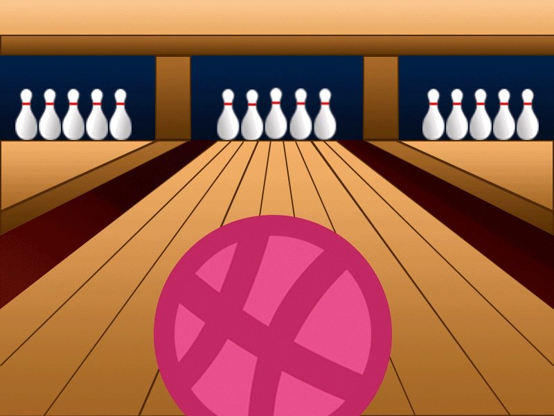 Dribbble Debut animation ball bowling ball colourful creative debutshot design dribbble dribbble ball first shot game gif hello dribbble illustration popular recent thanks ui vector visual design