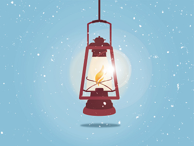 Lantern Illustration adventure branding camp camping design flat glow illustration lantern light marketing outdoor snow vector winter