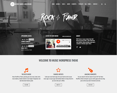 Home Page - Music WordPress Theme artist design events landing page music music album music app music art musician page builder plugins responsive show site builder songs template theme web design web development wordpress