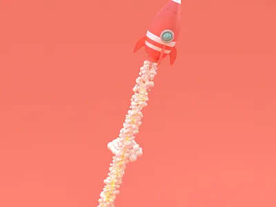 Rocket blender blender3d cartoon enviroment illustration low poly minimalism rocket sky space