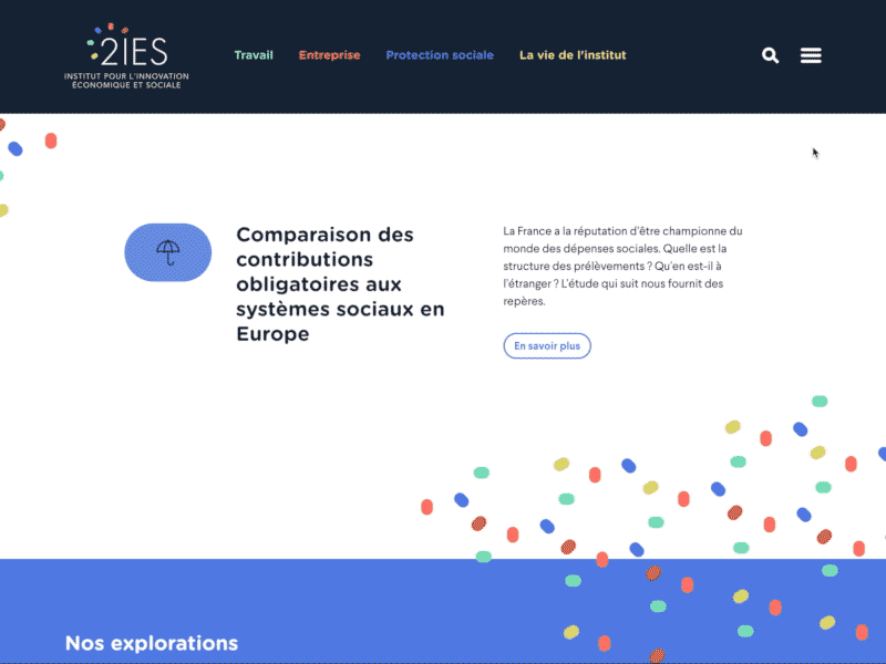 2IES Website animation burger menu colourful corporate gif interactions minimal minimalist responsive ui design web website