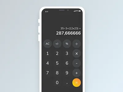Calculator ➕➖➗✖️ clean dailyui dailyui 004 design ios numbers ui ux