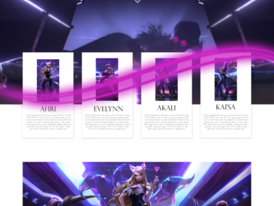 D/KA LOL ahri akali dka evelynn kaisa league of legends webdesign