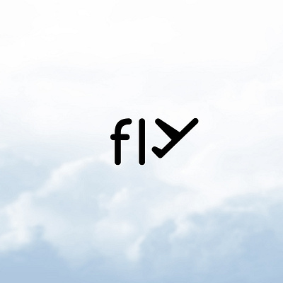 fly clean design flat logo simple typography vector wordmark