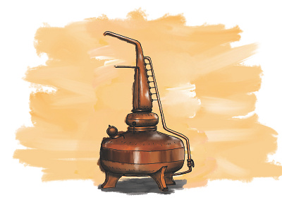 Pot Still bourbon copper craft distillery illustration pot still whiskey