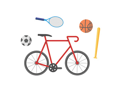 Sports Illustration ball baseball basketball bike futball graphic design icons illustration soccer sports tennis vector