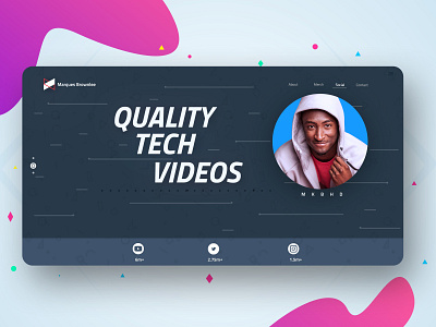 Concept "MKBHD" Ui/Ux Design app app concept branding clean design gradiant graphics design logo ui ui dashboard uidesigner ux web youtubers