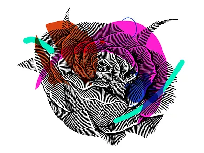 Fun Color Floral art chicago color design drawing icon illustration style texture