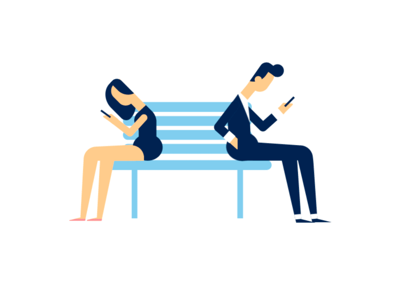 Couple 2d 2d animation after affects animation character character animation couple cycle flat gif heart love mograph motion design shape animation vector
