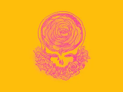 Steal Your Roses art design drawing grateful dead illustration steal your face stealie