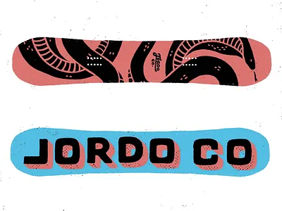 Jordo Co Snek on a Snowboard cobra handdrawn handlettering illustration jordoco lettering procreate snowboard texture